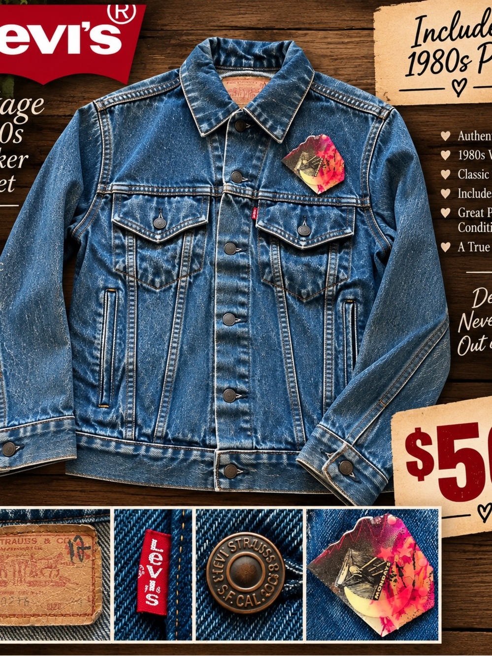 Levi's Blue Kids Denim Jacket with Patch Detail